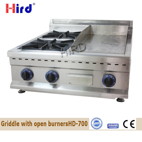 Griddles with Open Burners Combination Two Open Burners and 10 inch Grill Plate