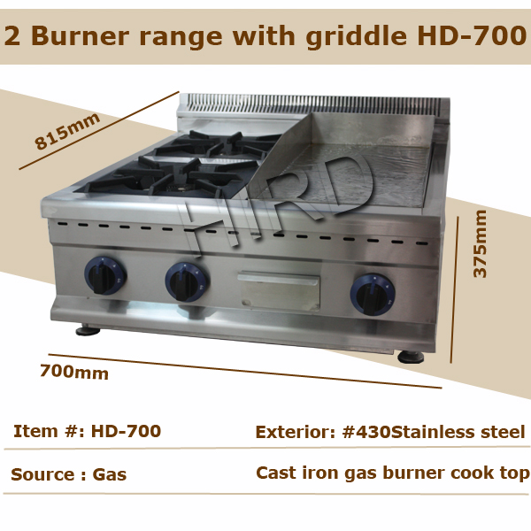 Griddles with Open Burners Combination Two Open Burners and 10 inch Grill Plate