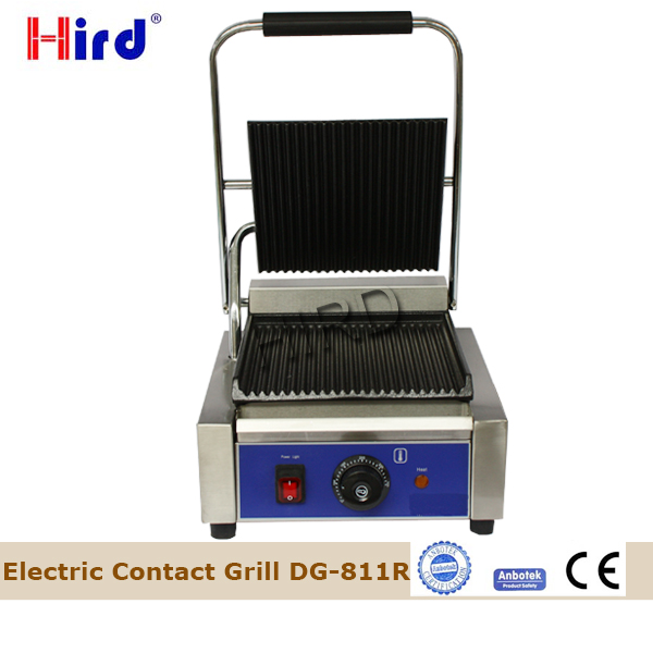 Electric panini grill cooks contact grill or sandwich panini grill