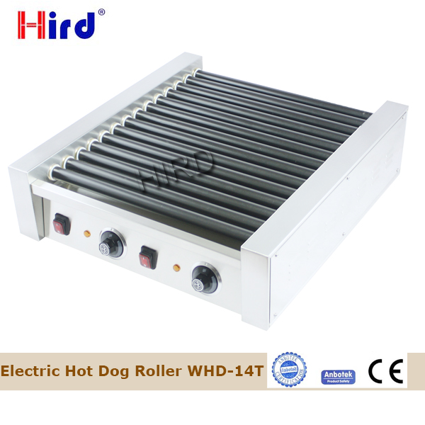 Hot dog grill machine and large hot dog roller