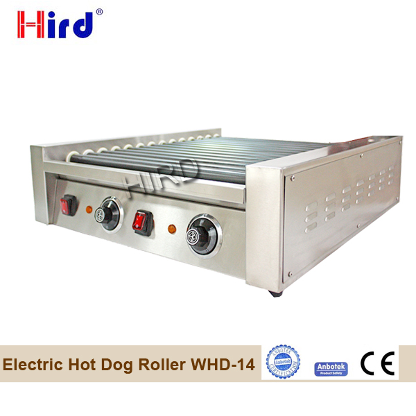 Hot dog roller warmer for hot dog roller foods