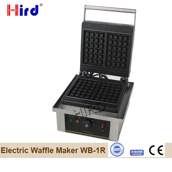 Square waffle maker with removable plates Single head waffle maker