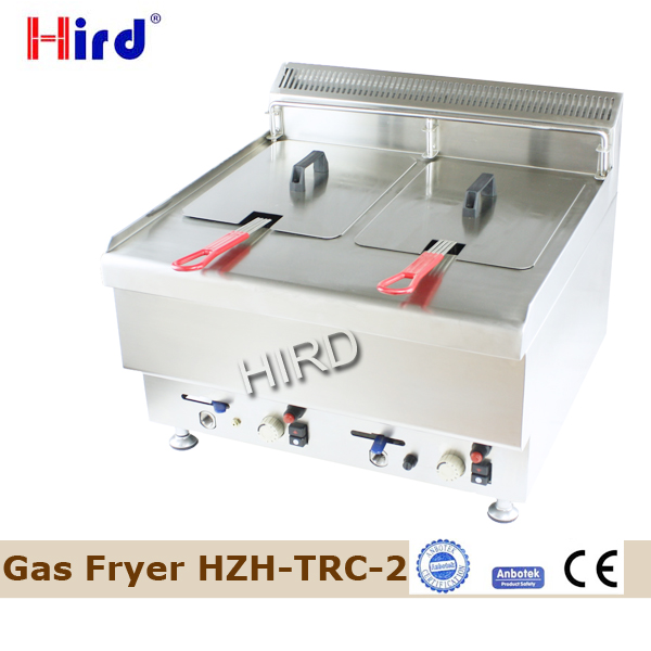 Gas Deep Fryer Stainless steel fryer table top model for Twin deep fryer