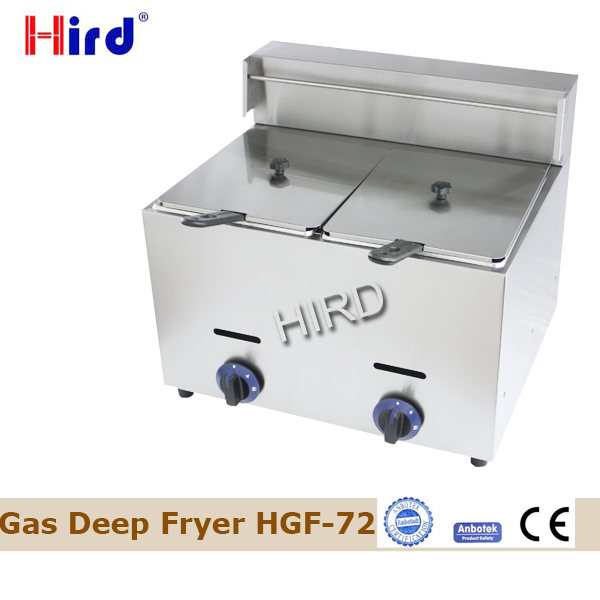 Commercial gas deep fryer two tank fryer HGF72