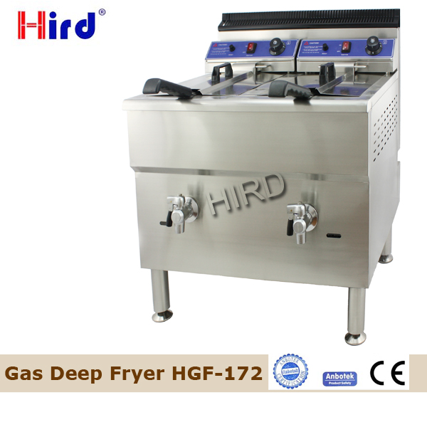 Floor Standing Gas Fryer Two Tank Gas fryer Twin Baskets