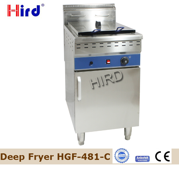 Floor type Gas fryer with cabinet two basket deep fryer HGF-481/C
