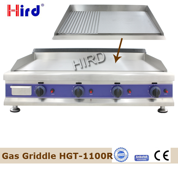 Flat and grooved gas griddle for Gas griddle stainless steel for Kitchen suppliers