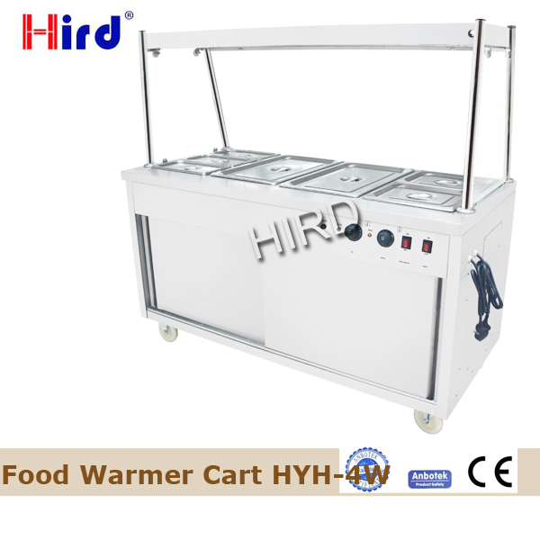 Commercial Food Warmer Cart Electric Food Warmer Cart Movable Bain Maire with Work table HYH-4W