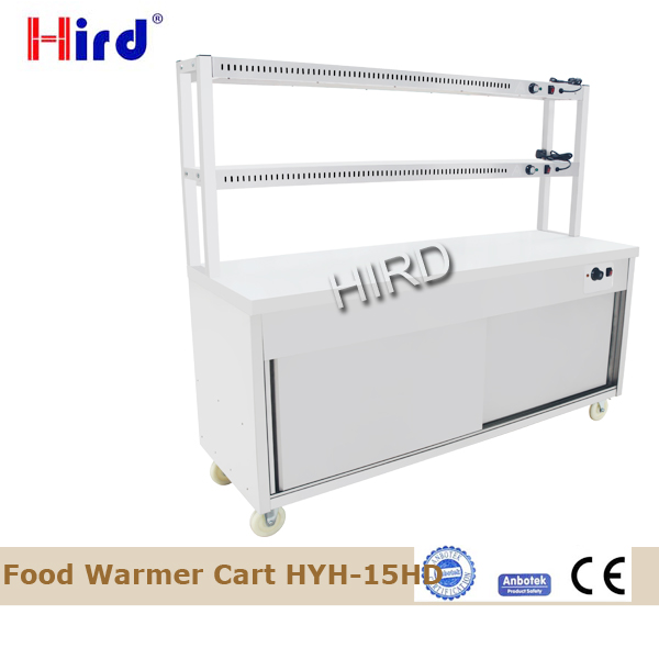Commercial Food Warmer Cart Electric Food Warmer Cart Movable Bain Maire with Work table HYH-4W - 副本