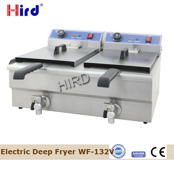 Electric fryers Countertop fryer Twin deep fryer with valve for professional kitchen equipment 